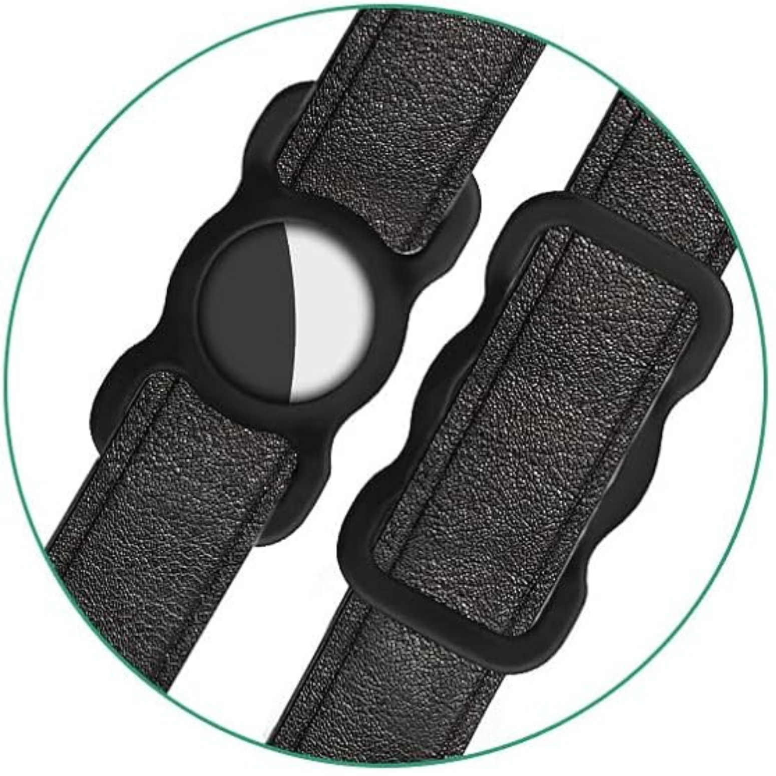 WufWuf - Wholesale Pet Collar - Cat/Dog - WufWuf Pet Silicone AirTag Holder for Cat and Dog Collars, Black2