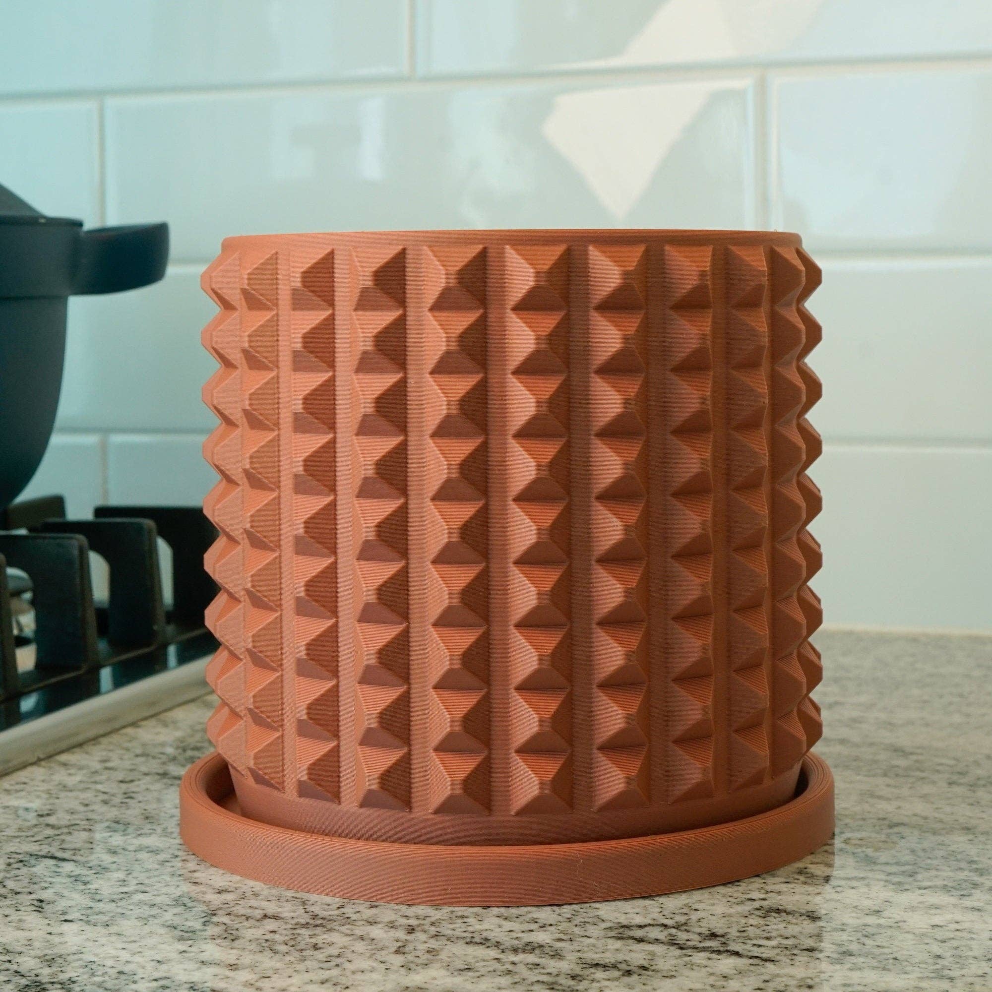 Rosebud Homegoods - Vente Pot - Cache-pot cubiste imprimé en 3D avec drainage8