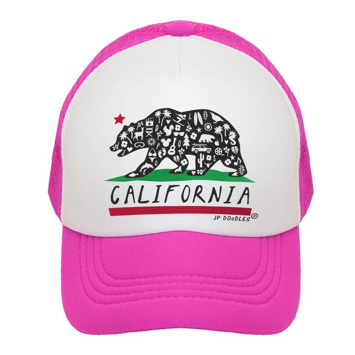JP Doodles - Wholesale Kids Hat - Kids - California State Flag Customizable Kids Trucker Hat3