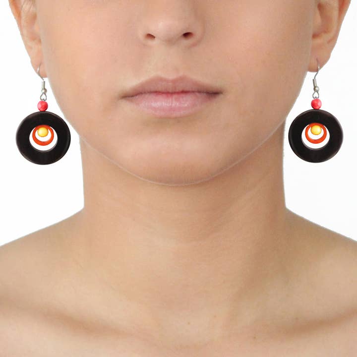 Muichic Natural Jewelry - Wholesale Dangle Earrings - Circles Tagua Earrings Handmade Fairtrade Lightweight3
