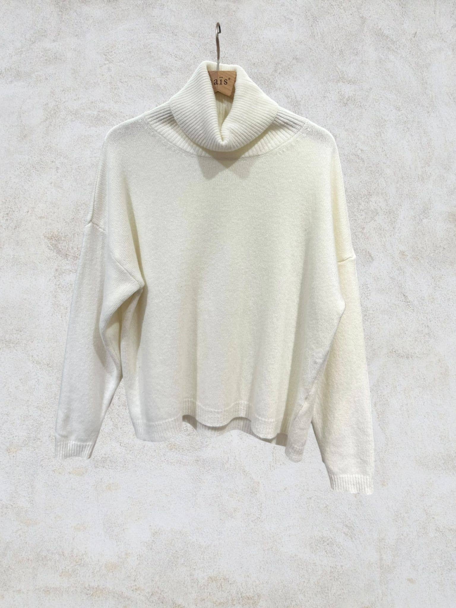 NAÏS PARIS - Vente Pull en maille – femme - Pull col roulé manches longues 100% laine merinos extrafine11