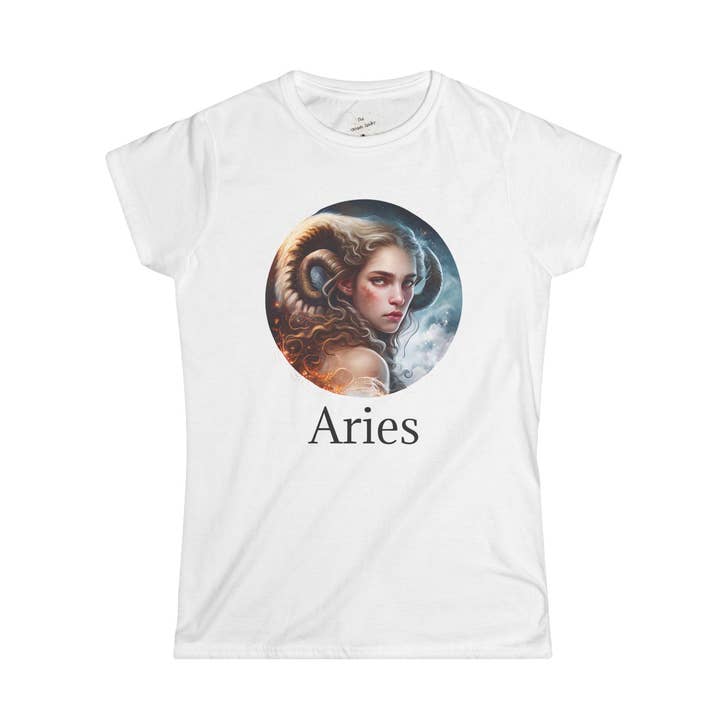 Aries Astrology Graphic Tee - Zodiac Sign Women's Softstyle T-Shirt for wholesale by The Unique Spider