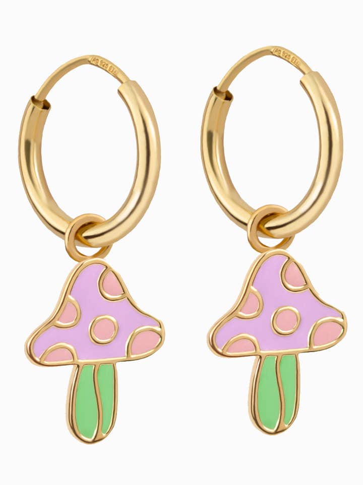Orecchini a cerchio a forma di fungo per la vendita all'ingrosso da parte di paeoni colors