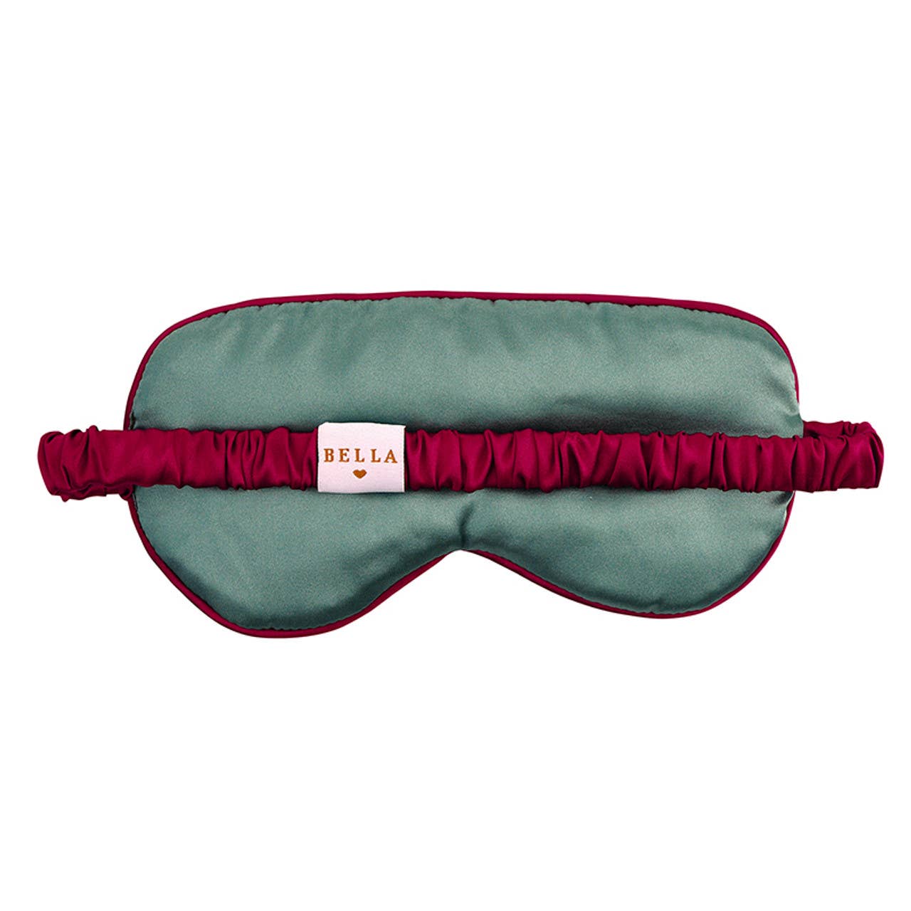 Bella Sleep + Spa - Wholesale Sleep/Eye Mask - Sleep Mask in Ornament - Forest Green + Burgundy Trim1