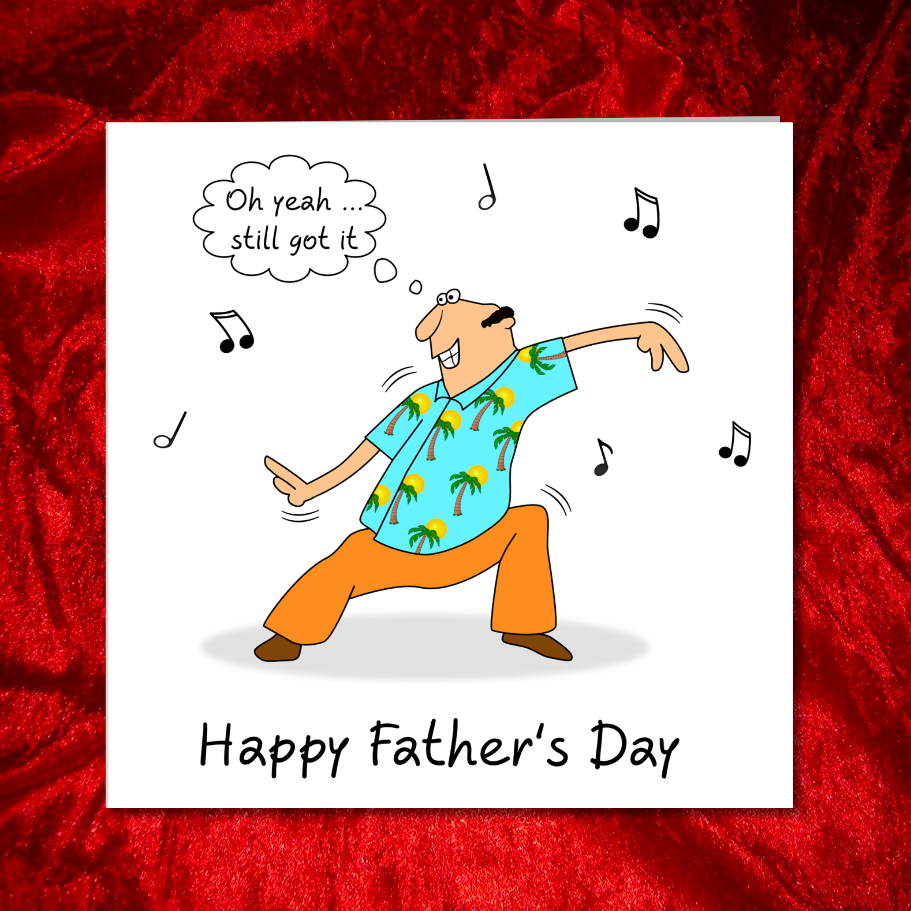 Swizzoo Cards – Großhandel Vatertagskarten – Lustige Vatertagskarte — Papa tanzt — humorvoll, amüsant, scherzhaft, komisch, musikalisch, tanzend — peinlich2