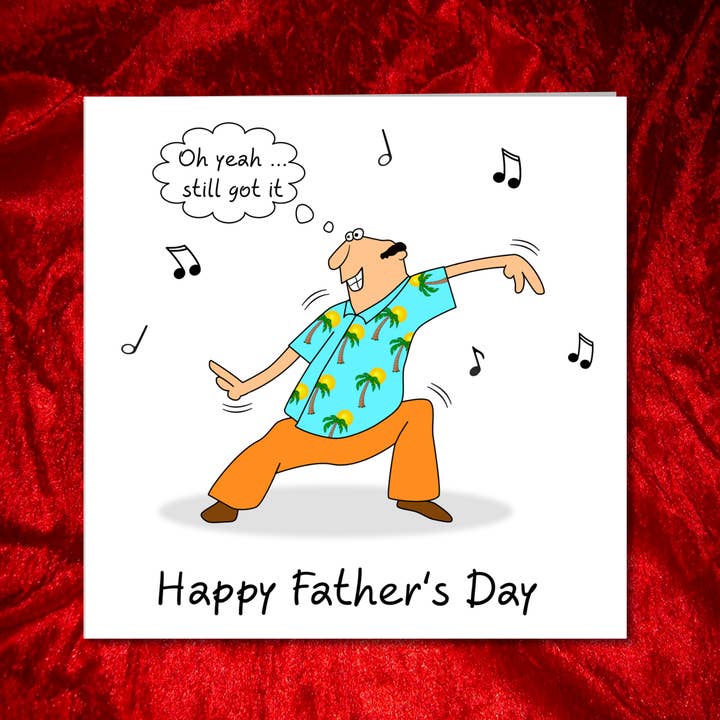 Swizzoo Cards - Vendita all'ingrosso Biglietti per la Festa del Papà - Divertente biglietto per la festa del papà, con papà che balla, umoristico, divertente, scherzoso, comico, musica, danza, imbarazzante2