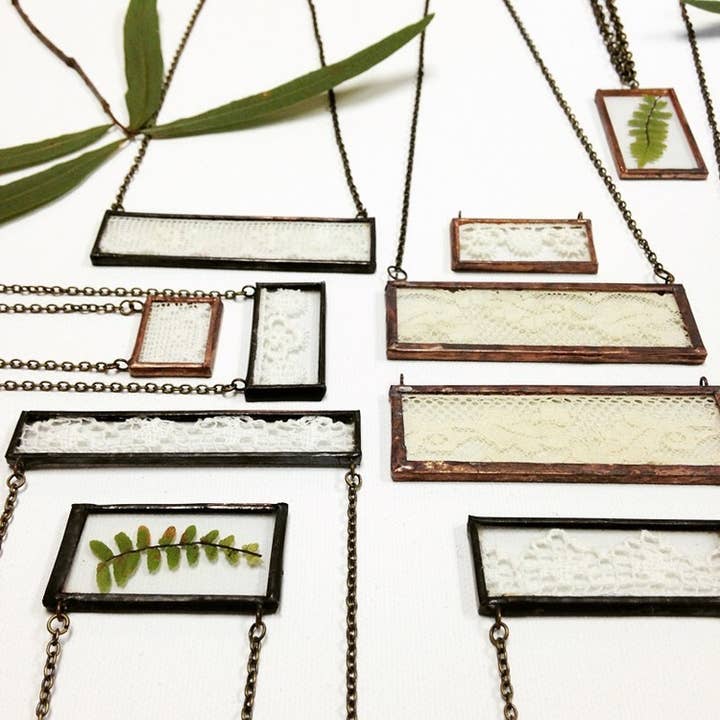 Pressed Fern Necklace for wholesale by Copper & Torch