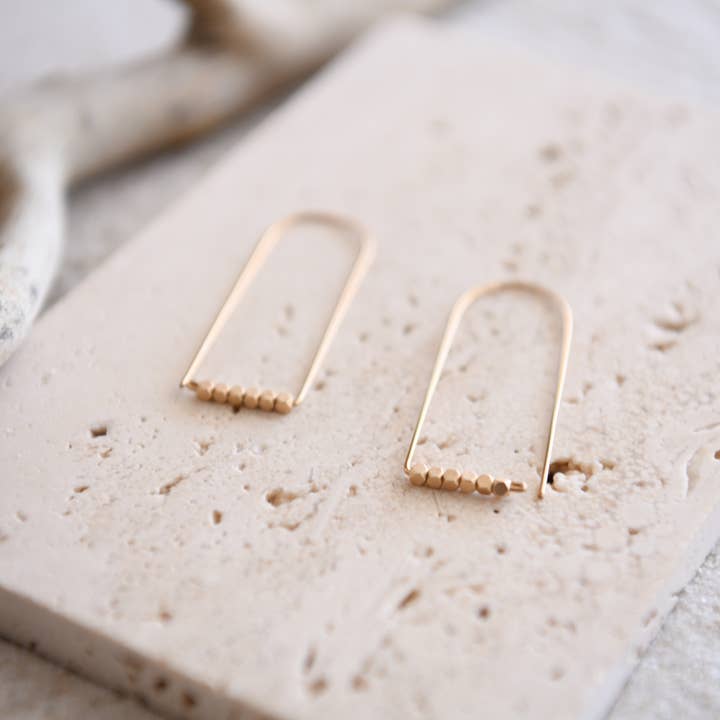 Cecelia Designs Jewelry - Wholesale Dangle Earrings - Gold Filled Triangle Hoop Earrings Lightweight Minimalist