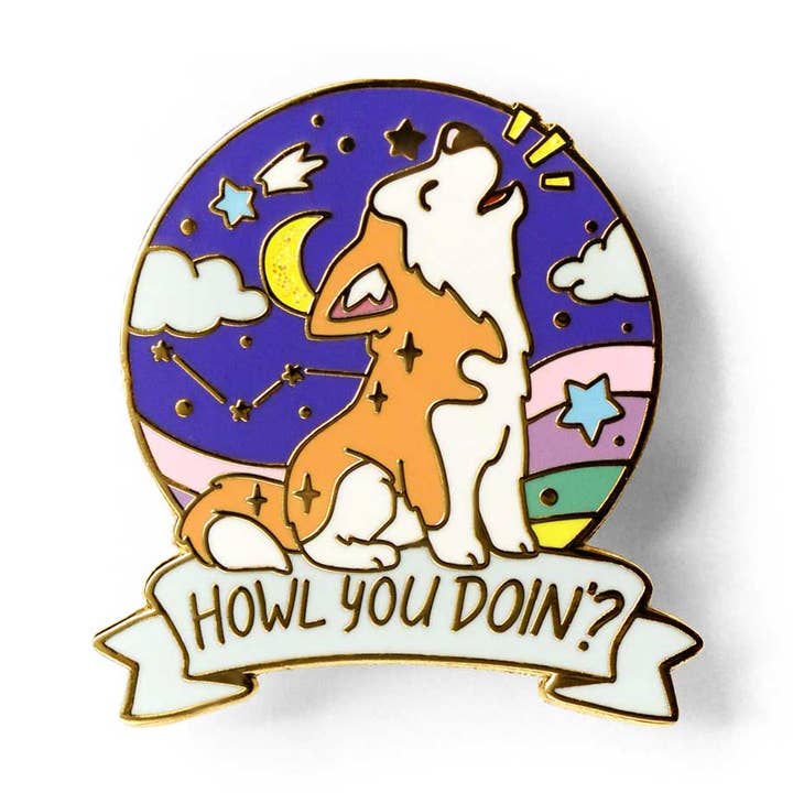 „Wie geht's dir?“ Husky Emaille-Anstecknadel, Vatertagsgeschenk für den Großhandel von Flair Fighter