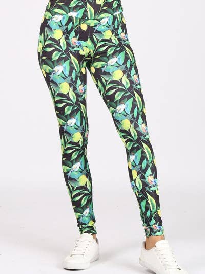 Bird & Lemon Print Legging for wholesale by LA Soul