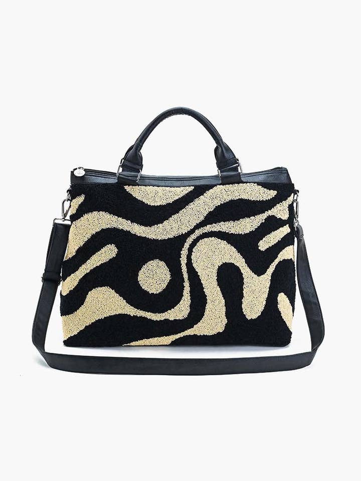 Modern Art-Inspired Embellished Tote for wholesale by America & Beyond