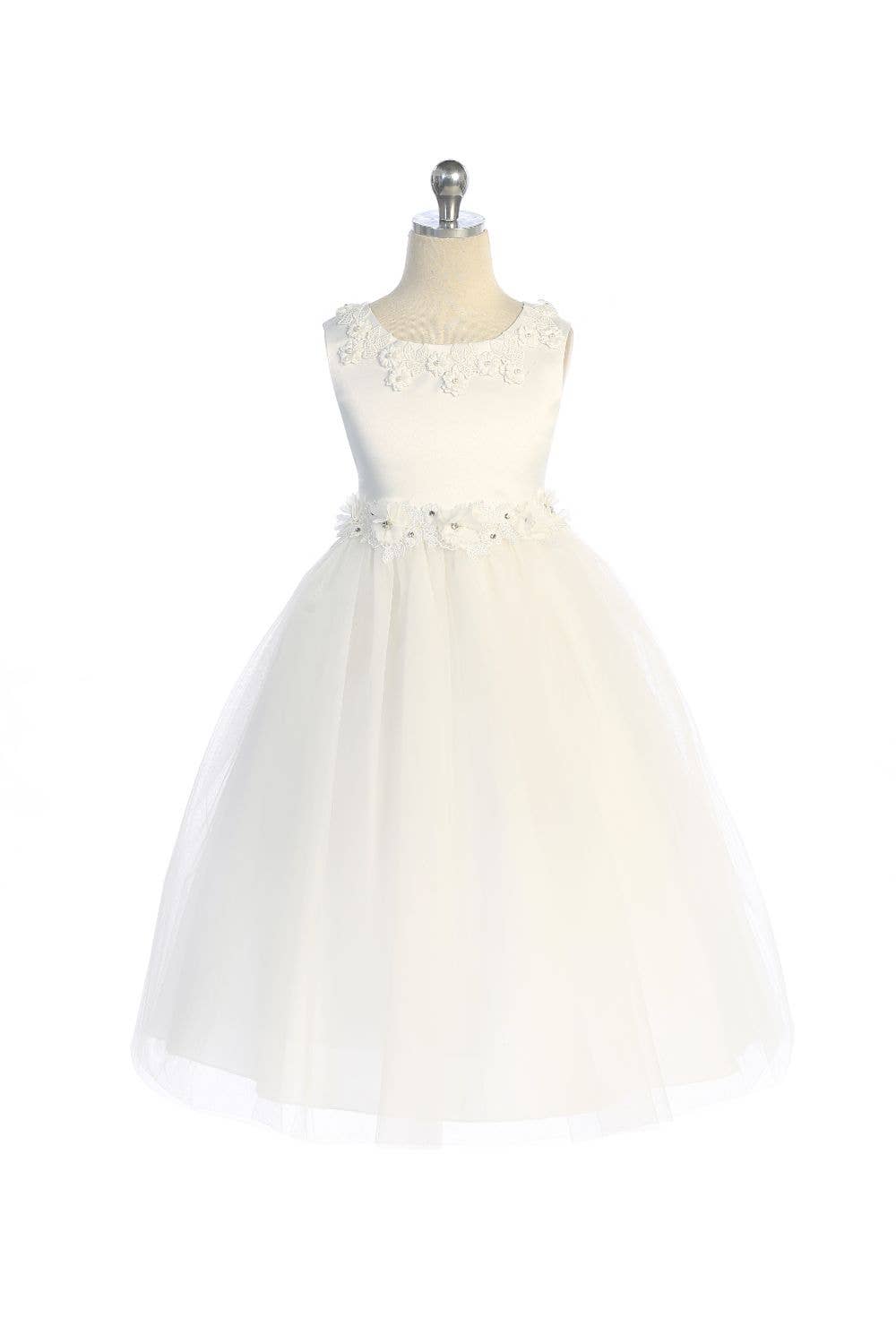 Kid's Dream - Wholesale Dress - Kids - Luxurious Princess Ballgown Girls Dress with Floral Trim7