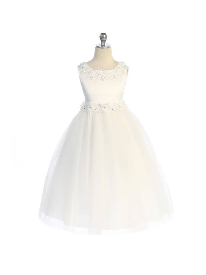 Kid's Dream - Wholesale Dress - Kids - Luxurious Princess Ballgown Girls Dress with Floral Trim5