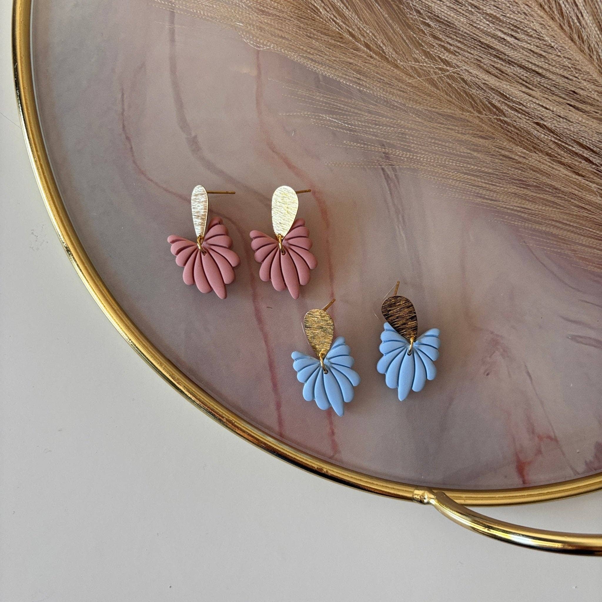 DUESTELLE ITALIA - Wholesale Dangle Earrings - Iris Velvet - Art Deco Earrings in 18k Gold-Plated Brass2