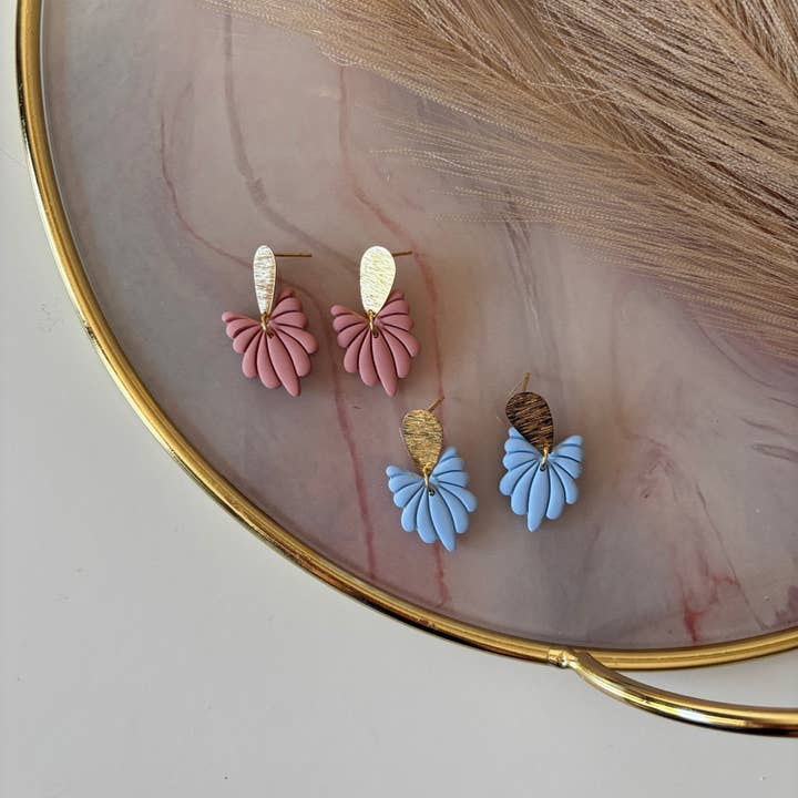 DUESTELLE ITALIA – Großhandel Ohrhänger – Iris Velvet - Art Deco Ohrringe aus 18k vergoldetem Messing2