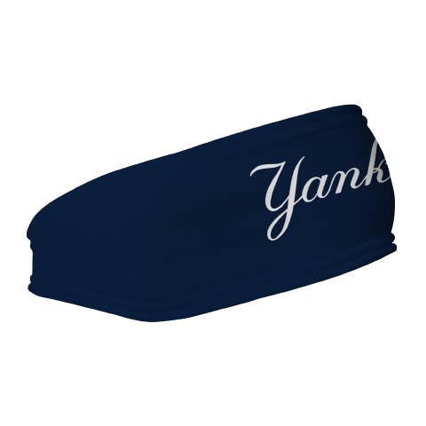 Yankees Fleece Headband: Wordmark for wholesale by Vertical Athletics