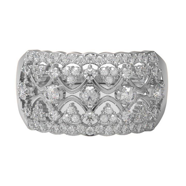 Art Deco Ring Round Moissanite 925 Sterling Silver Women Bridal Wedding Ring for wholesale by Star Joya