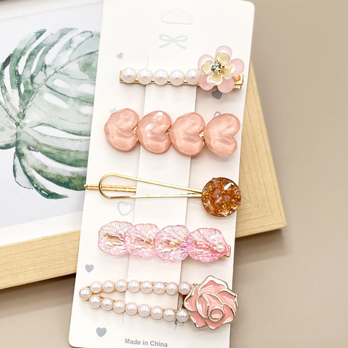 ACCITY - Wholesale Hair Clip - Women's - Rhinestone Pearl Hair Clip Set-Elegant Side Pin _CWASC0349619