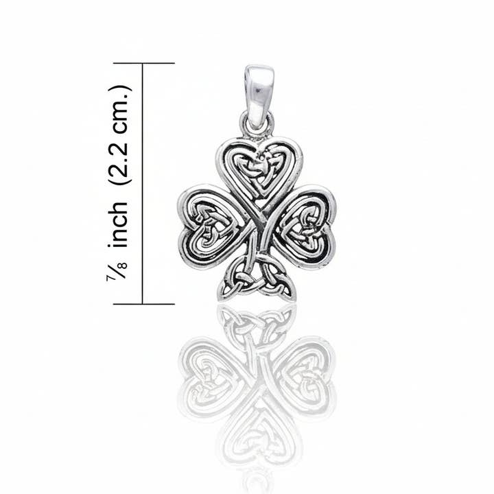 Celtic Knot Irish Shamrock Clover Sterling Silver Pendant for wholesale by Silver Insanity