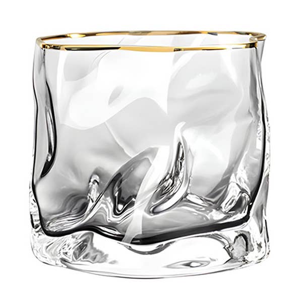 "Dansante" Gold Rim Whiskey Glass – 275ml Crystal for wholesale by TUTU Home