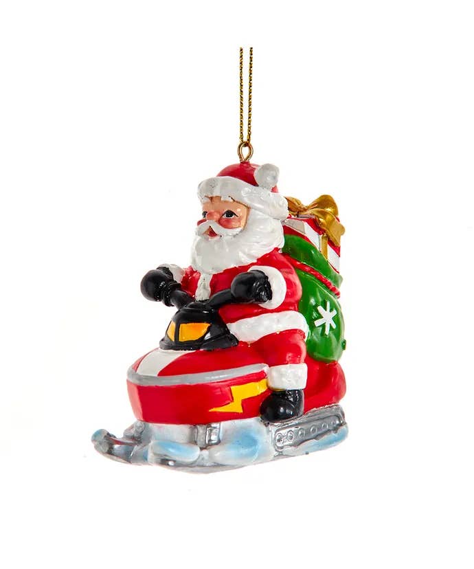 Kurt S. Adler, Inc. - Vente Objets de décoration - Ornement Père Noël en motoneige en résine de 3"