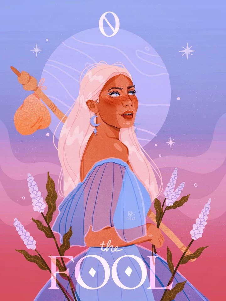 The Fool Tarot Print for wholesale by Brittany Keller Art