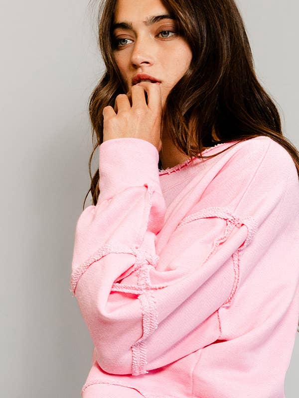 BUCKETLIST - Wholesale Sweatshirt - Women's - T2170 Solid Cropped Sweatshirt