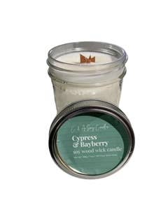 Cypress & Bayberry Vegan, Soy & Wood-Wick Candle - 14 Oz for wholesale by C & A Soy Candles, LLC