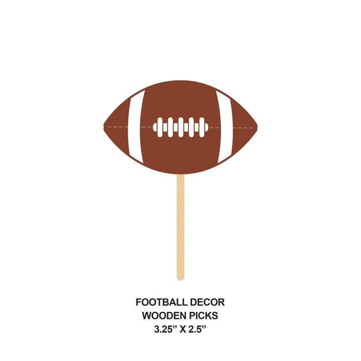 Bulk Party Decor - Wholesale Tooth Picks/Party Picks - Tailgate Decor Wooden Pick Football, 50/Pkg
