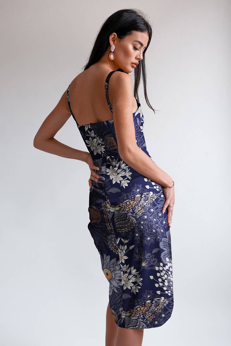 Dani Draped midi dress for wholesale on Faire2