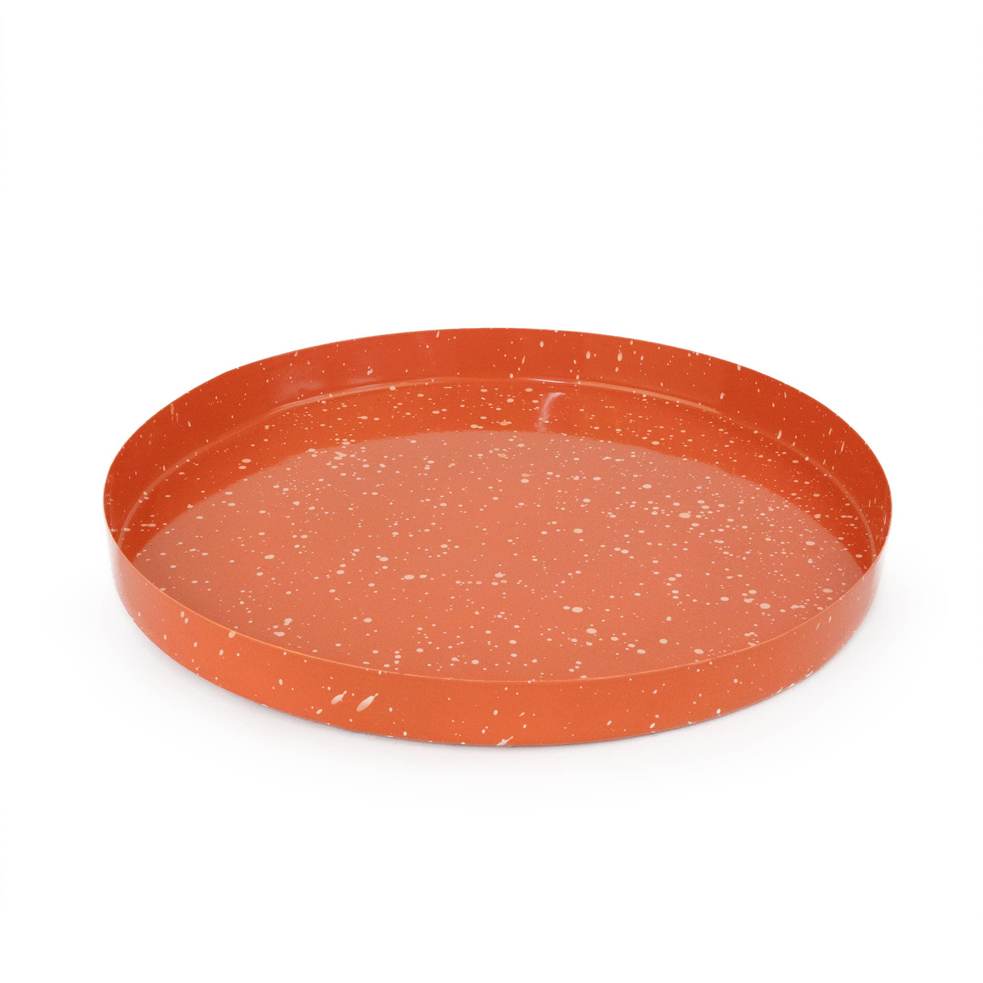 Helio Ferretti - Wholesale Decorative Tray - ORANGE ROUND TRAY - HAND PAINTED HF1