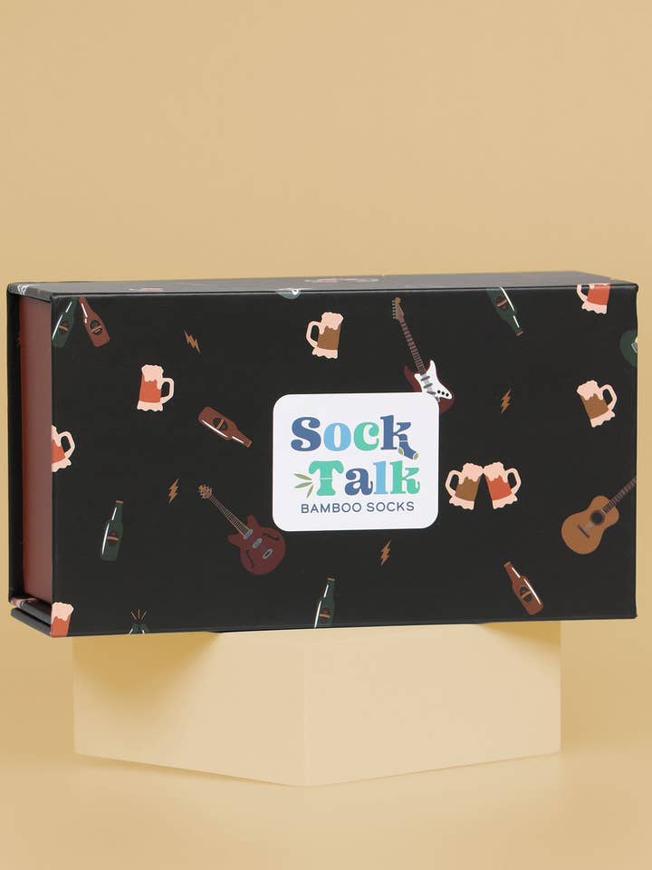 Mens Rock Band Sock Box (As Single Box) for wholesale by Sock Talk