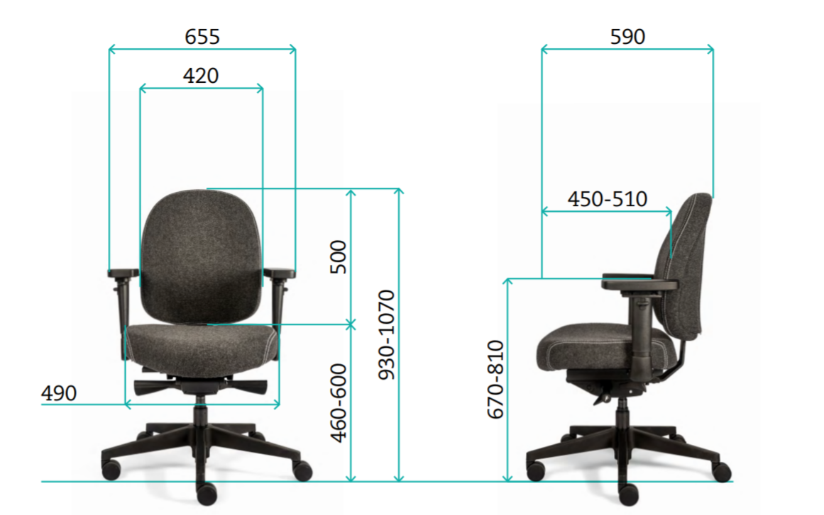Mijn Werkkamer - Wholesale Chair - High-end Bureaustoel Hyper X Compact - Donkergrijs5