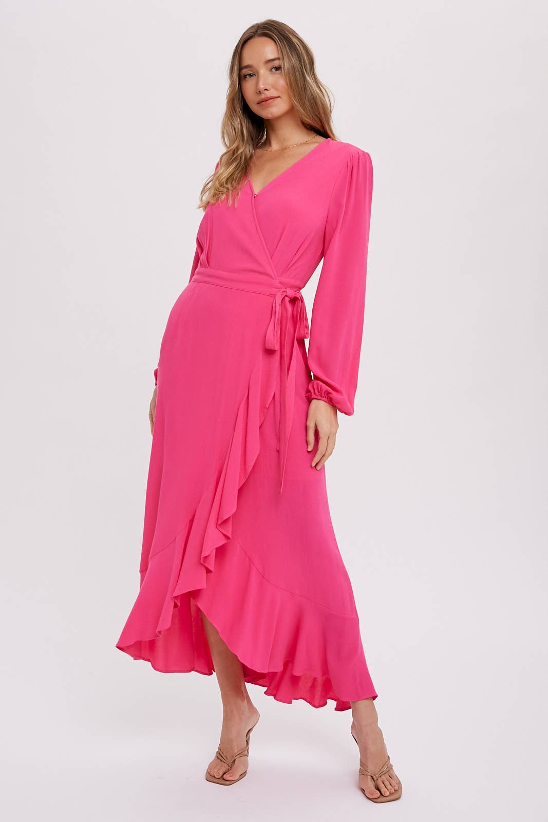 Bluivy – wholesale Dress – Women's – RUFFLE HEM MAXI WRAP DRESS25