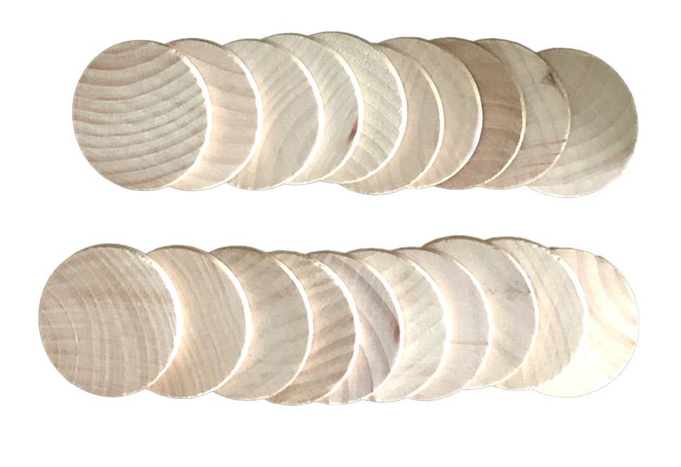 Craft Kit Extras, Blank Wood Circles, 20-Pack for wholesale by FamilyTree Traditions LLC