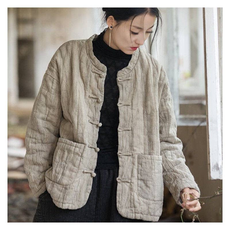 Sheer Trend - Wholesale Jacket - Women's - Dyed, Quilted, Stitched, Short Cotton Jacket4