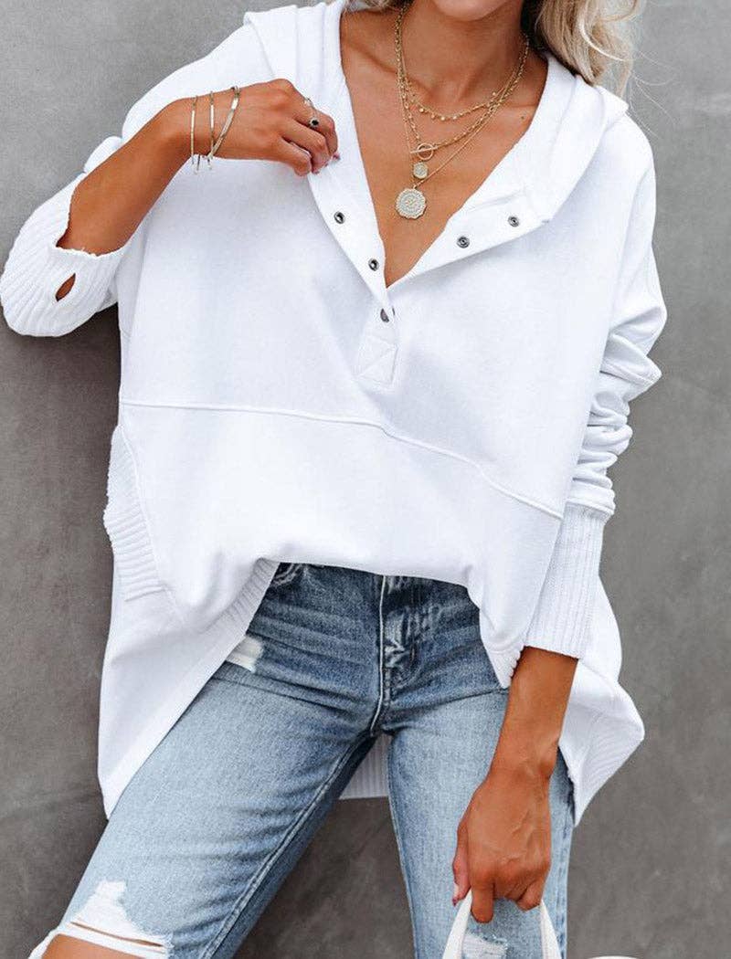 safistyle - Wholesale Knit top – Women's - Hooded Buttoned Knit Top