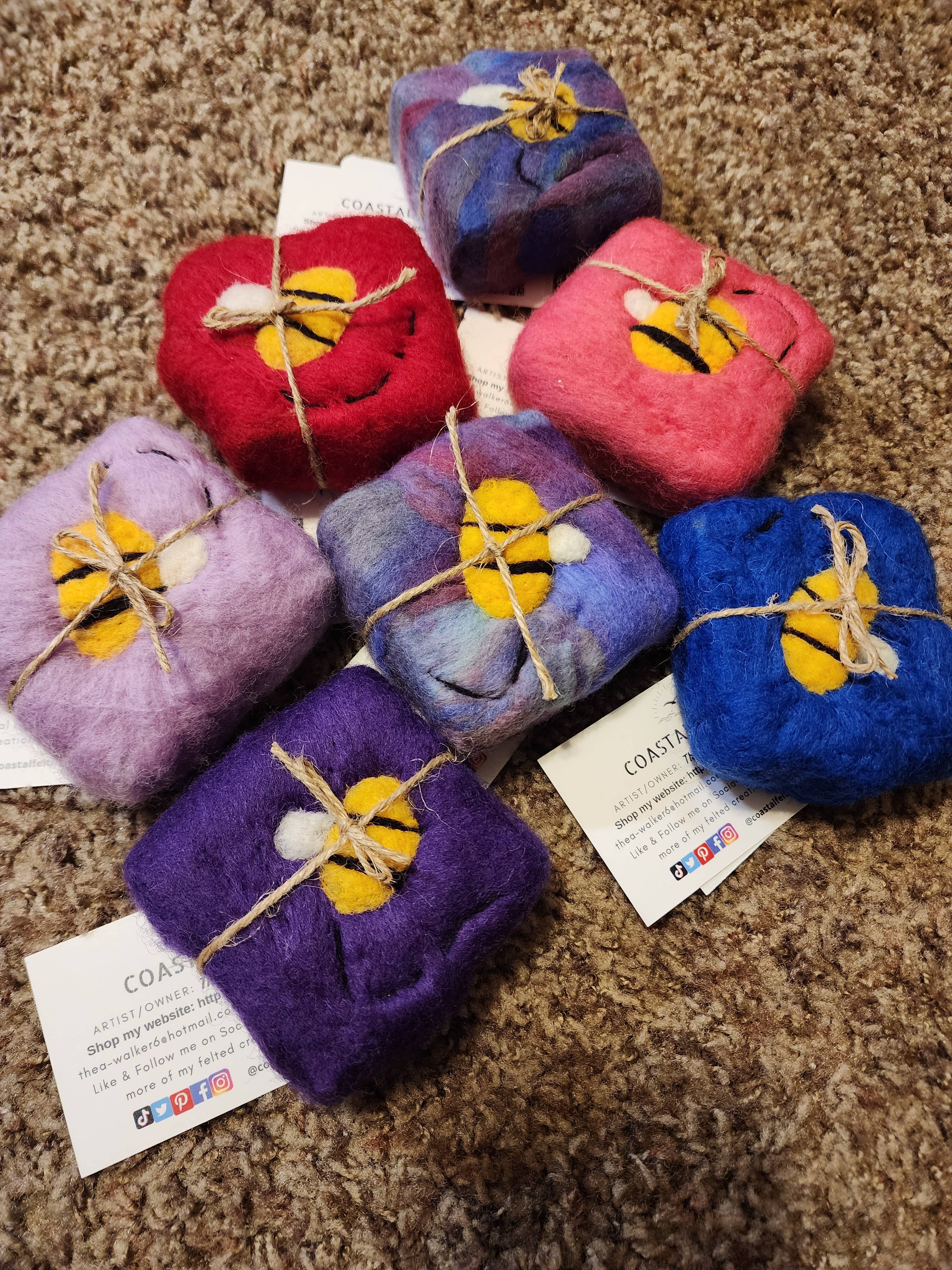 Coastal Felting - Wholesale Bar Soap - Felted Bee Soap Bar, Wool felted soap2