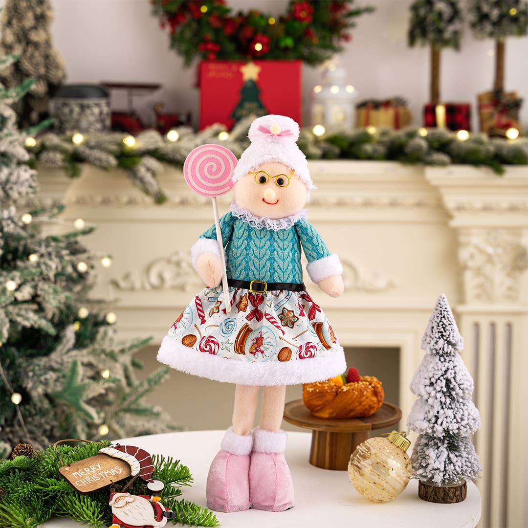 UNISHE - Wholesale Decorative Tabletop Object - Christmas Decoration Pink Telescopic Doll Ornament HB0936