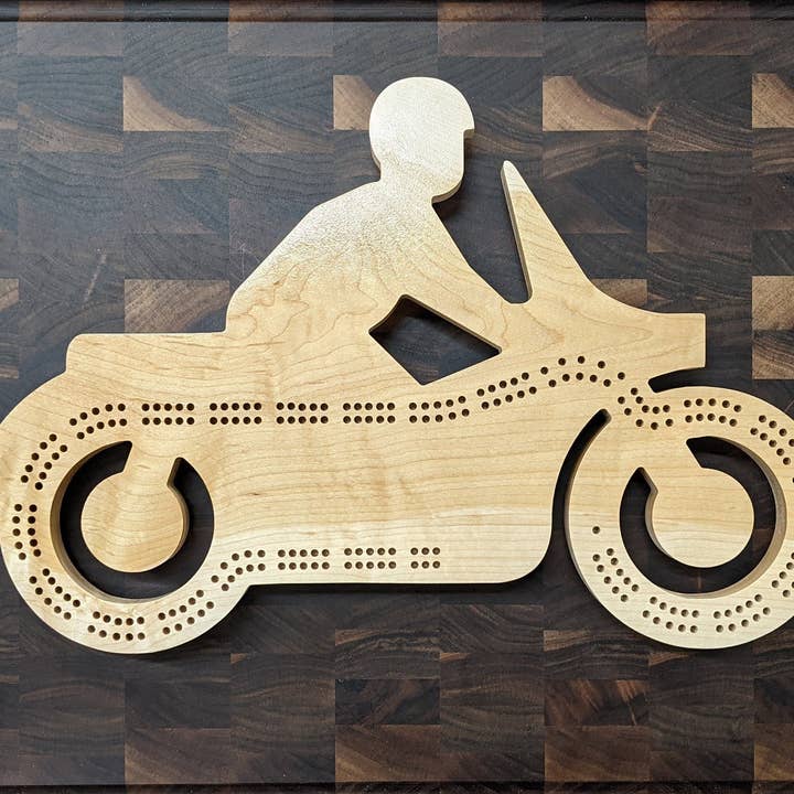 Planche de cribbage personnalisable pour moto Cruiser style personnalisé - Piquets inclus ! pour la vente par Arts and Craftsmanship