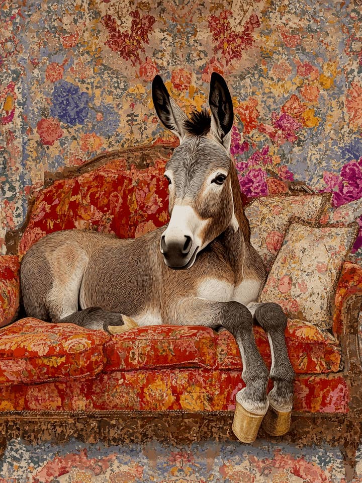 Åsna på schäslong - Sovrumskonsttryck – 8″x10″ konstverk i 11″x14″ passepartout för wholesale av Mowbi
