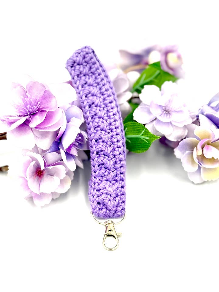 Amethyst Keychain Wristlet for wholesale by Cuddle Me Close Crochet