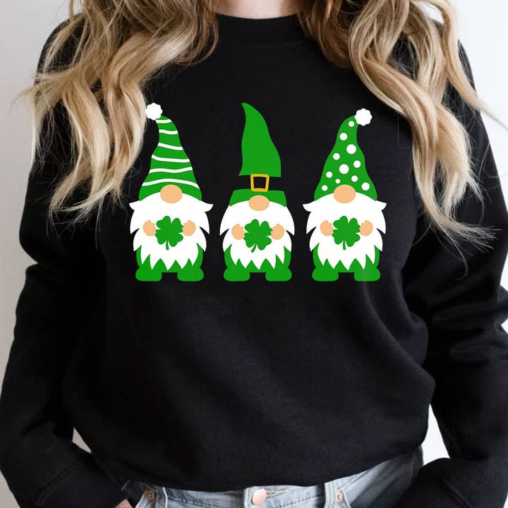 Festa di San Patrizio - Felpa Shamrock Gnome per la vendita all'ingrosso da parte di House Of Rodan
