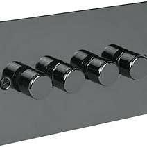 Black Nickel Switch Plate 250w 4 Gang 2 Way for wholesale by IronmongeryWorld