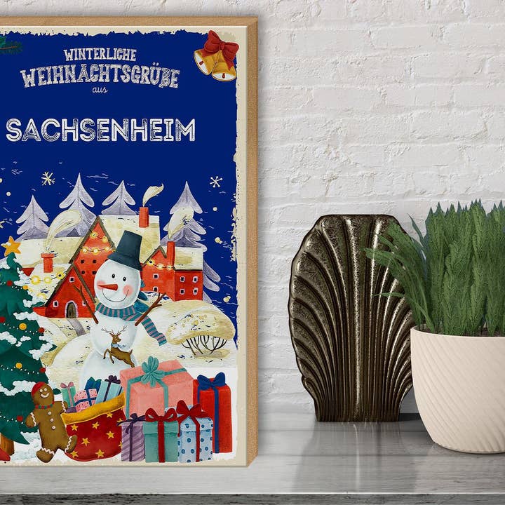 Femer - Wholesale Sign - Wooden sign for Christmas greetings Sachsenheim gift 30x40cm2
