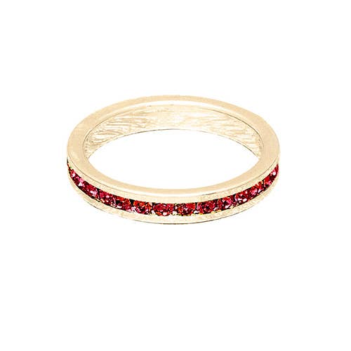 Maya J - Vente Anneau/bague à empiler - Bague Empilable en Plaqué Or 14K avec Pierre de Naissance - Simple / Recharge6