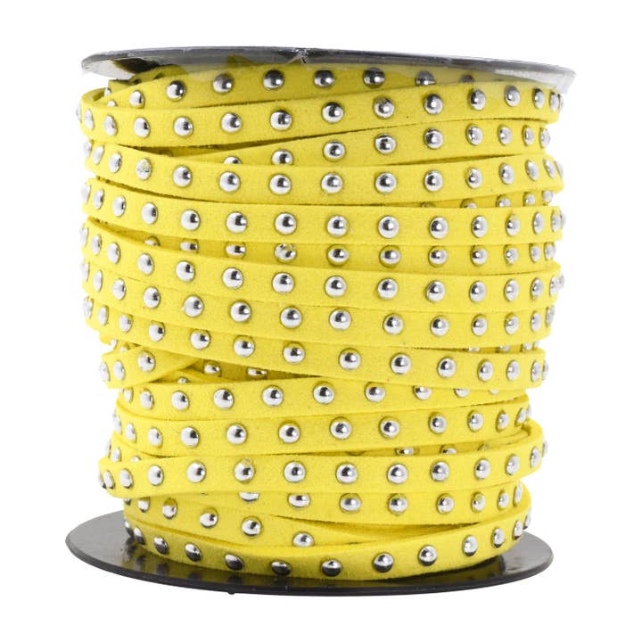 Mandala Crafts - Wholesale Craft supplies - 5mm Studded Faux Suede Cord Rope for Jewelry Making25