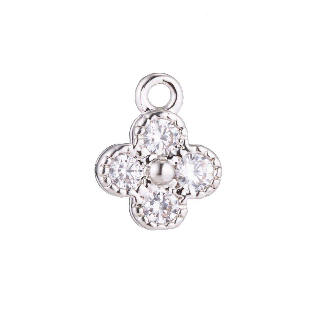 Aim Eternal – Pendente/pingente individual por atacado – 1 peça de Flor Fofa Banhada a Ouro, Círculo de Amor, Minimalista Chique, Pendente de Pulseira com Zircônia Cúbica, Pendente de Colar, Acessórios para Fabrico de Joias, C-2141