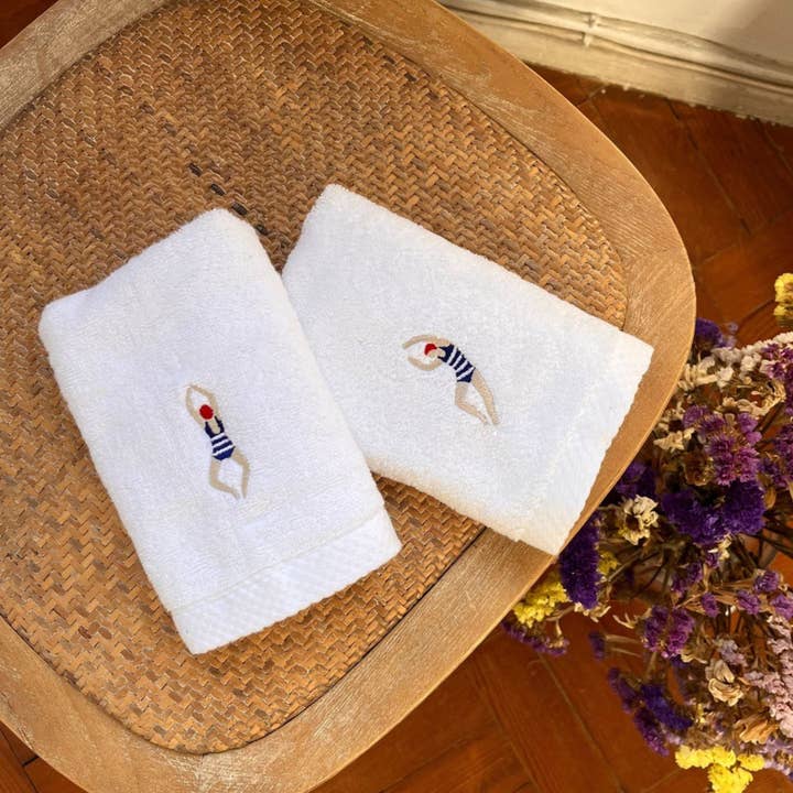 Torres Novas - Wholesale Hand Towel - Swimmers Retro embroidery (pack of 2)3