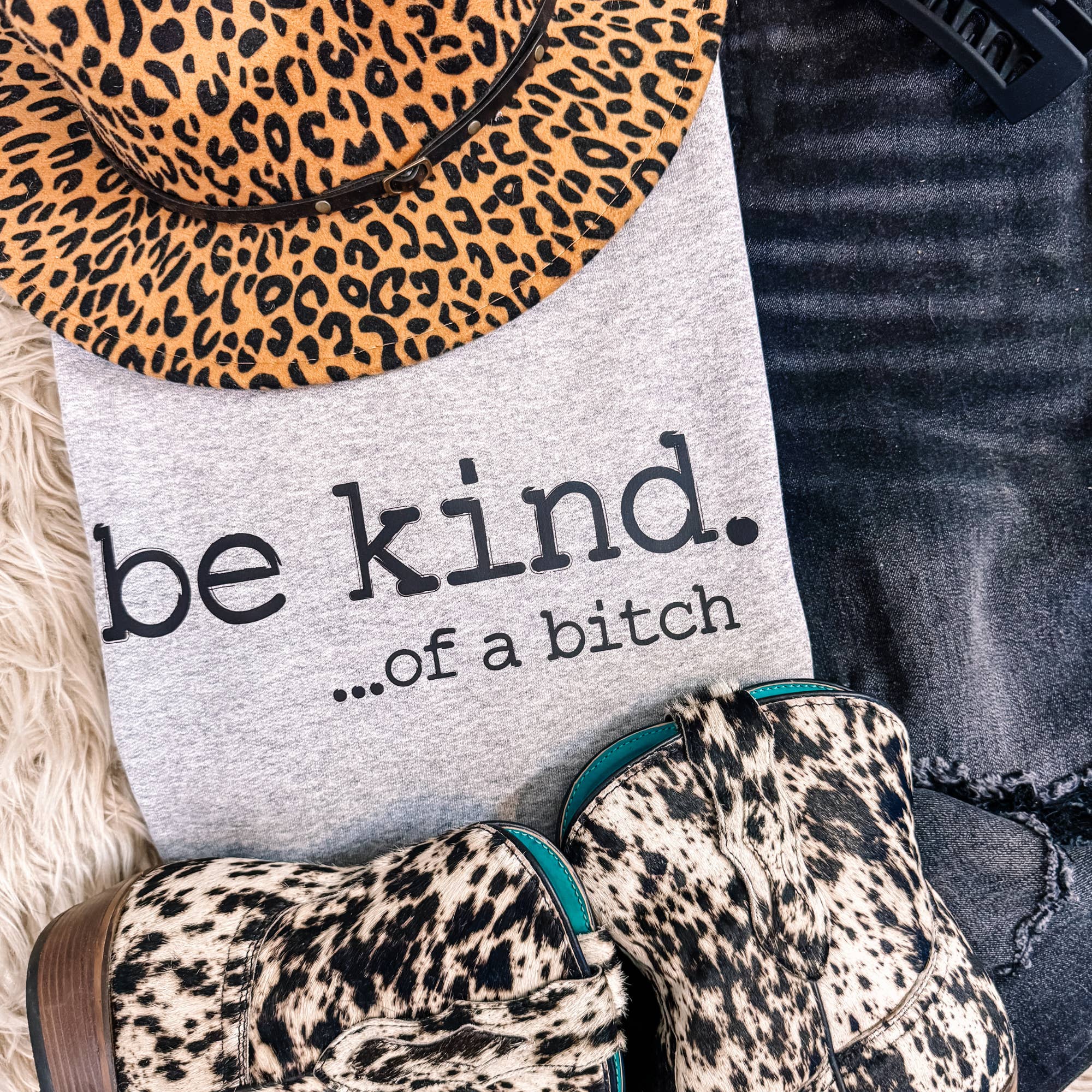 ZZ Threadz - Wholesale Graphic Sweatshirt - Women's - Be Kind of a B…. Sweatshirt - Athletic Heather Grey